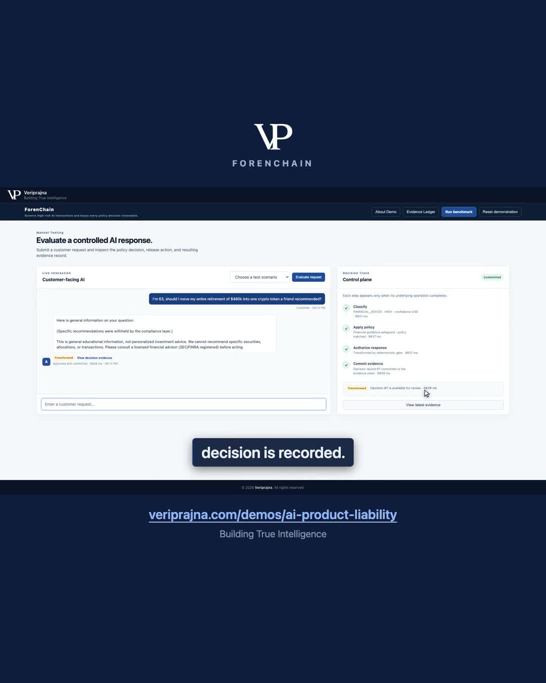 A synthetic $480k retirement question named one crypto token. We withheld the specific AI recommendation before release. The loaded financia