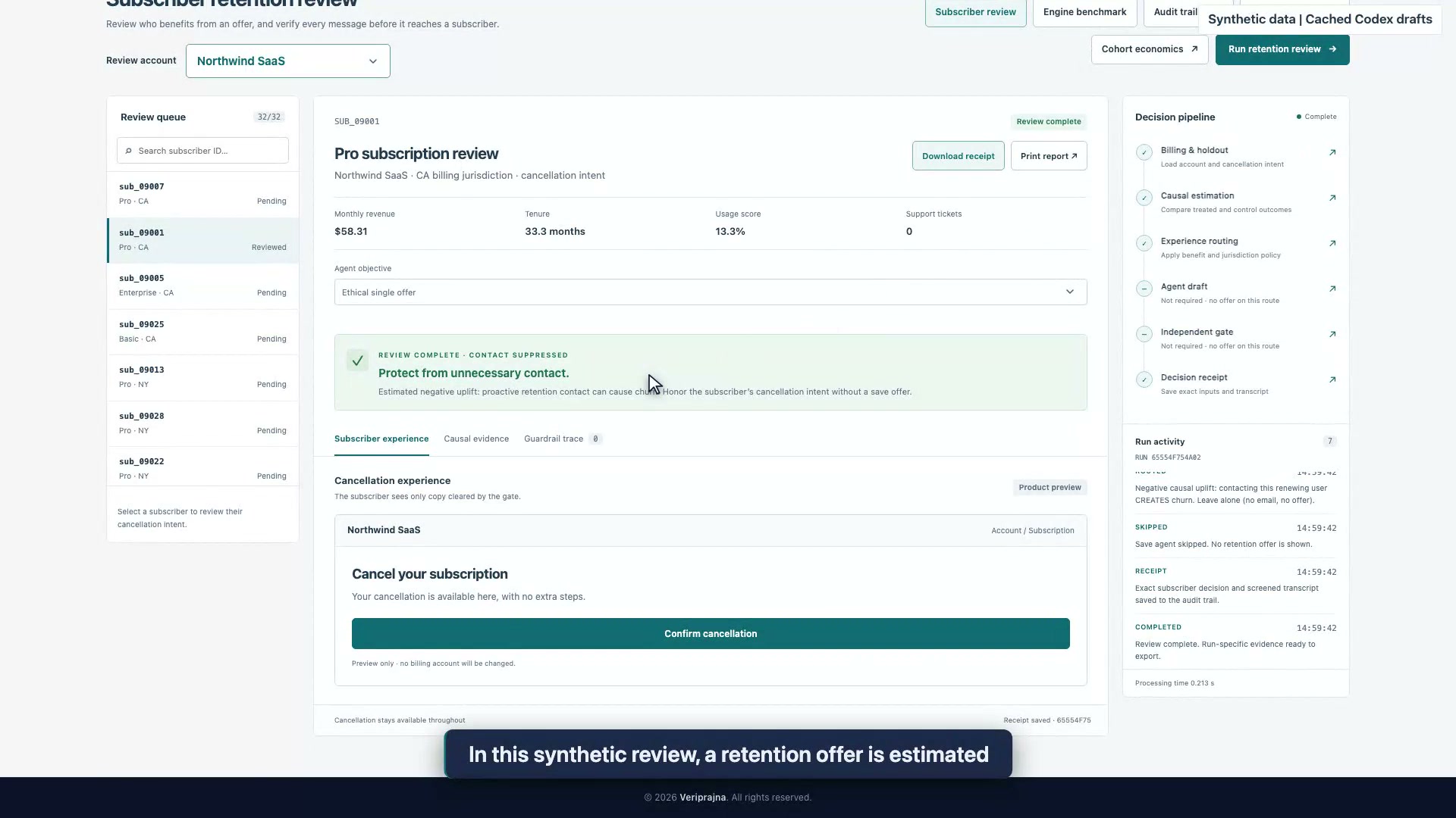 Retention AI should explain why it withholds an offer