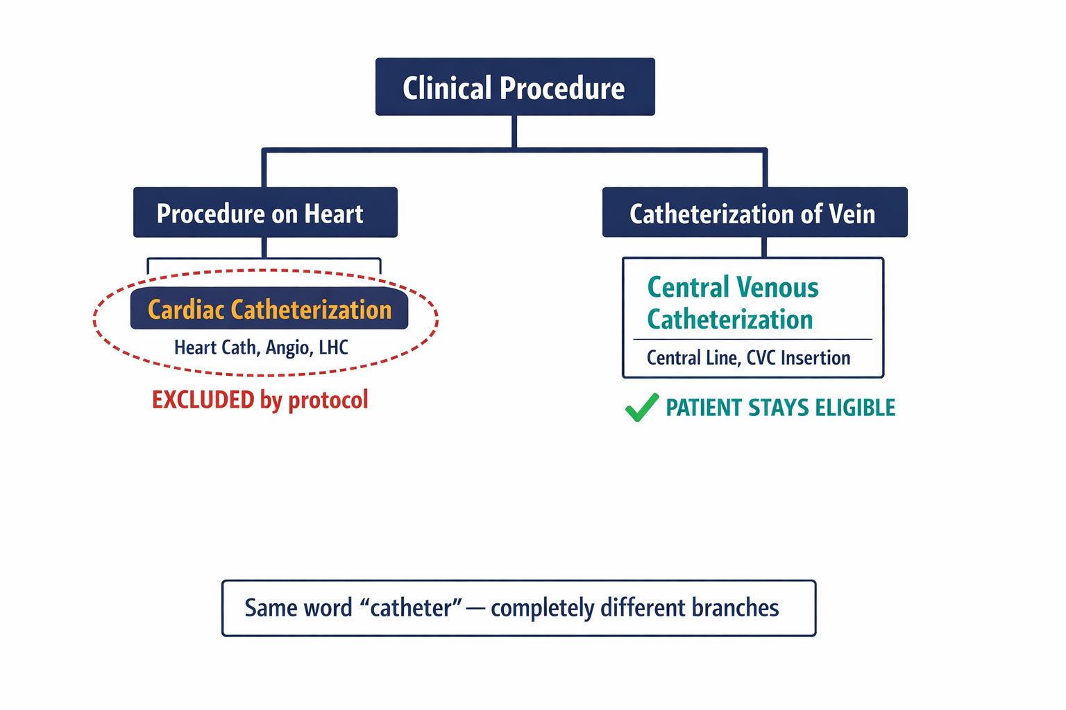 A diagram showing how SNOMED CT's hierarchical tree separates